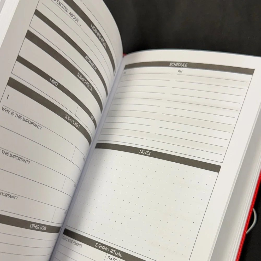 Red Sidekick Planner non dated planning reflect & improve positive psychology